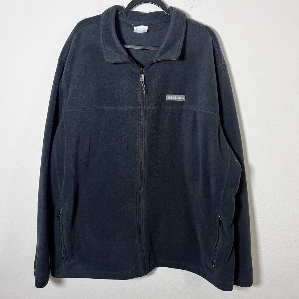 Columbia Charcoal Fleece Lightweight Jacket Outdoors Zip Up Mens Size 4XL Tall